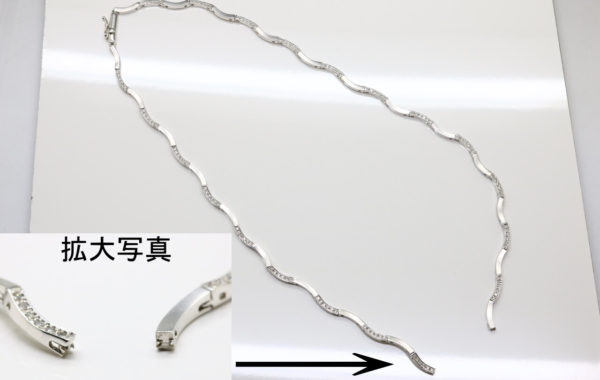 切れたネックレス（K18WG）の修理